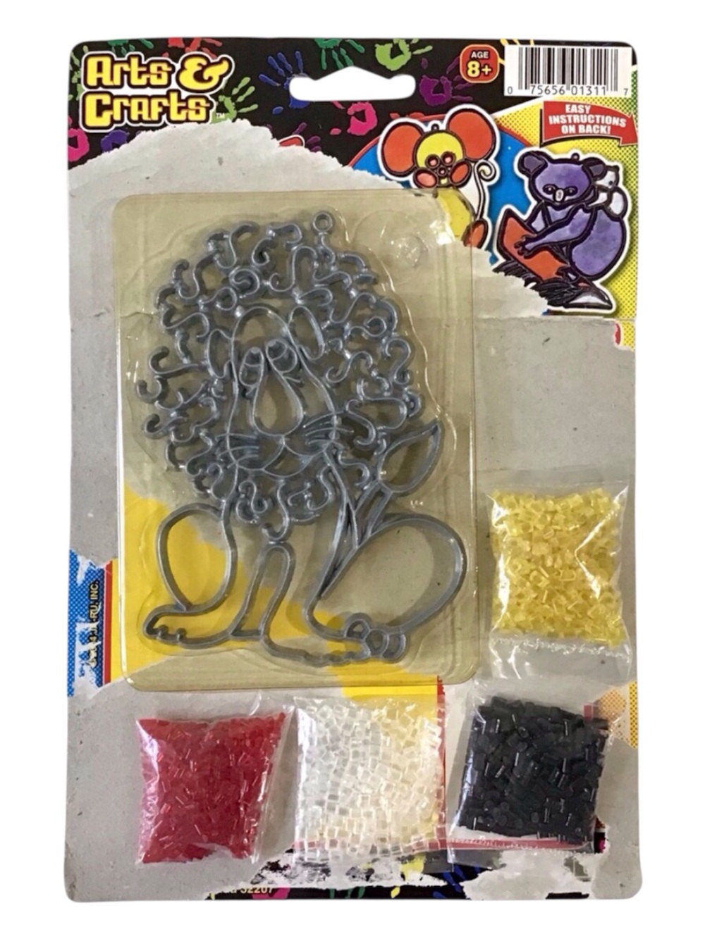 Vintage 2004 Window Art Kit Stained Glass Lion Suncatcher Heated Crystals Craft